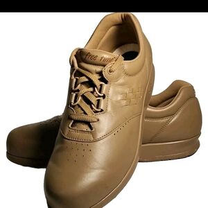SAS Shoe Women Leather 11M Tan Athletic Cottage Walk Norm USA Made Chunk Y2k[3A]